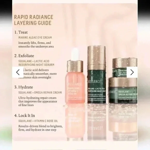 NIB BIOSSANCE Rapid Radiance Skin Care Travel Size Set For Women & Men. - Picture 4 of 6